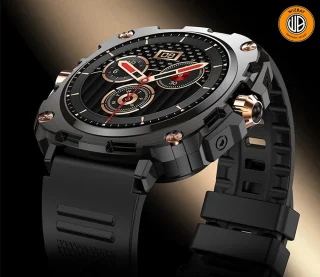 WizBay Premium Select 1.43" AMOLED Smartwatch Zwart RVS Band