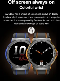 WizBay Premium Select 1.43" AMOLED Sport Smartwatch Rood Zwart