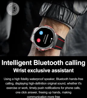 WizBay Premium Select 1.43" AMOLED Sport Smartwatch Rood Zwart