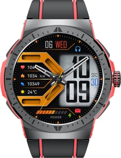 WizBay Premium Select 1.43" AMOLED Sport Smartwatch Rood Zwart