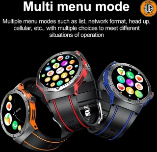 WizBay Premium Select 1.43" AMOLED Sport Smartwatch Rood Zwart