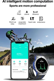WizBay Premium Select 1.43" AMOLED Sport Smartwatch Rood Zwart
