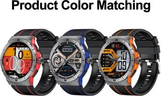 WizBay Premium Select 1.43" AMOLED Sport Smartwatch Rood Zwart