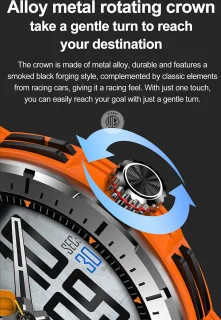 WizBay Premium Select 1.43" AMOLED Sport Smartwatch Rood Zwart