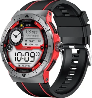 WizBay Premium Select 1.43" AMOLED Sport Smartwatch Rood Zwart
