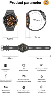 WizBay Premium Select 1,43 inch AMOLED Smartwatch Mat Goud