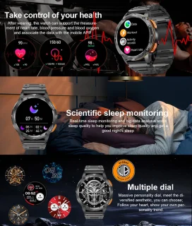 WizBay Premium Select 1,43 inch AMOLED Smartwatch Mat Goud