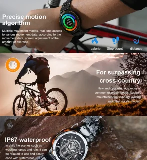 WizBay Premium Select 1,43 inch AMOLED Smartwatch Mat Goud