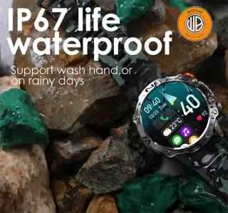 WizBay Premium Select 1.43 inch Smartwatch Alu Mat Zilver Leger Groen