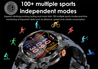 WizBay Premium Select 1.43 inch Smartwatch Alu Mat Zilver Leger Groen