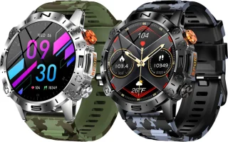 WizBay Premium Select 1.43 inch Smartwatch Alu Mat Zilver Leger Groen