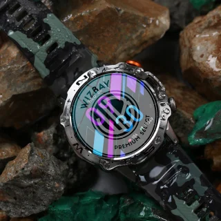 WizBay Premium Select 1.43 inch Smartwatch Alu Mat Zilver Leger Groen