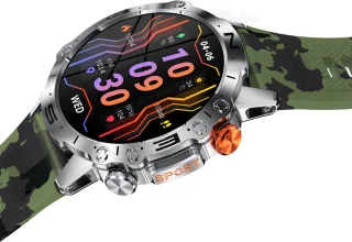 WizBay Premium Select 1.43 inch Smartwatch Alu Mat Zilver Leger Groen