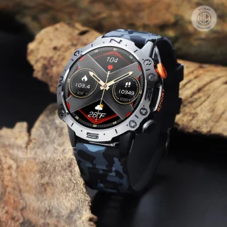 WizBay Premium Select 1.43 inch Smartwatch Alu Mat Zilver Leger Groen
