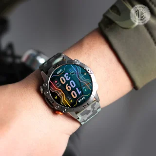 WizBay Premium Select 1.43 inch Smartwatch Alu Mat Zilver Leger Groen