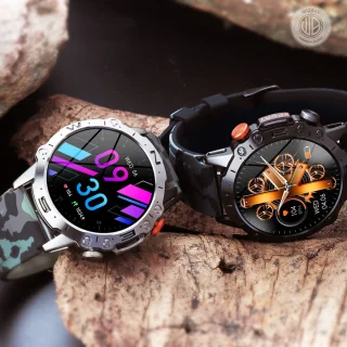 WizBay Premium Select 1.43 inch Smartwatch Alu Mat Zilver Leger Groen