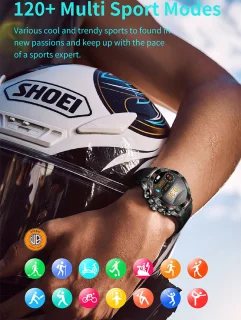 WizBay Premium Select 1.43inch Sport Smartwatch Alu Mat Zwart Case RVS Band