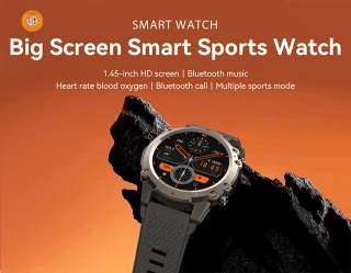 WizBay Premium Select 1.45" Smartwatch Slim Zilver Zwarte Band