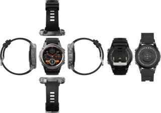 WizBay Premium Select 1.45" Smartwatch Slim Zilver Zwarte Band