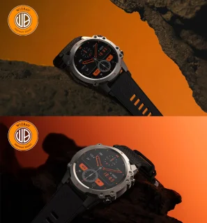 WizBay Premium Select 1.45" Smartwatch Slim Zilver Zwarte Band