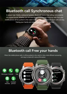 WizBay Premium Select 1.45" Smartwatch Slim Zilver Zwarte Band