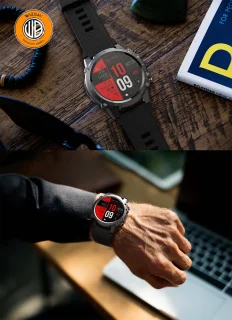 WizBay Premium Select 1.45" Smartwatch Slim Zilver Zwarte Band