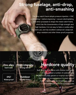 WizBay Premium Select 1.45" Smartwatch Slim Zilver Zwarte Band