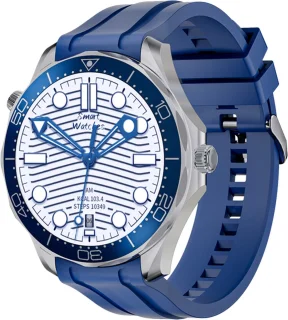 WizBay Premium Select 1.53 inch HD TFT Smartwatch Zilver RVS Band