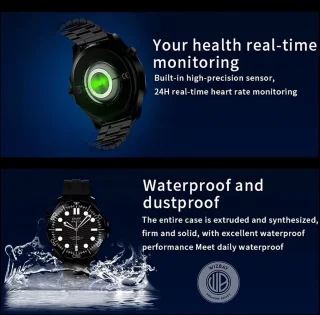 WizBay Premium Select 1.53 inch HD TFT Smartwatch Zilver RVS Band