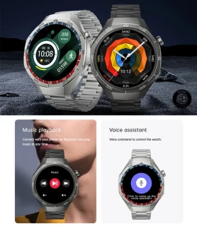 WizBay Premium Select 1.53 inch TFT Smartwatch Obsidiaan Zwart