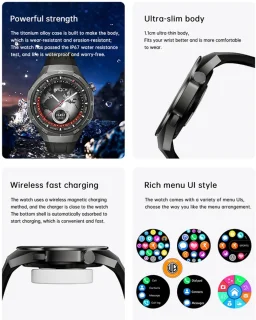 WizBay Premium Select 1.53 inch TFT Smartwatch Obsidiaan Zwart