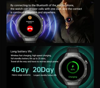 WizBay Premium Select 1.53 inch TFT Smartwatch Obsidiaan Zwart