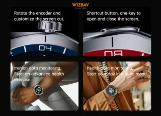 WizBay Premium Select 1.53 inch TFT Smartwatch Obsidiaan Zwart