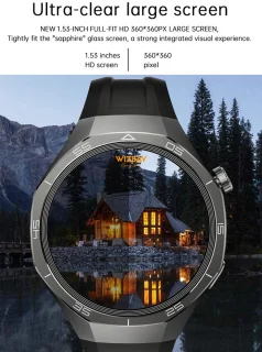 WizBay Premium Select 1.53 inch TFT Smartwatch Obsidiaan Zwart