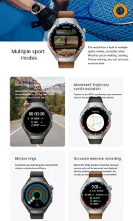 WizBay Premium Select 1.53 inch TFT Smartwatch Obsidiaan Zwart