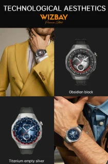 WizBay Premium Select 1.53 inch TFT Smartwatch Obsidiaan Zwart