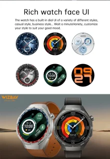 WizBay Premium Select 1.53 inch TFT Smartwatch Obsidiaan Zwart