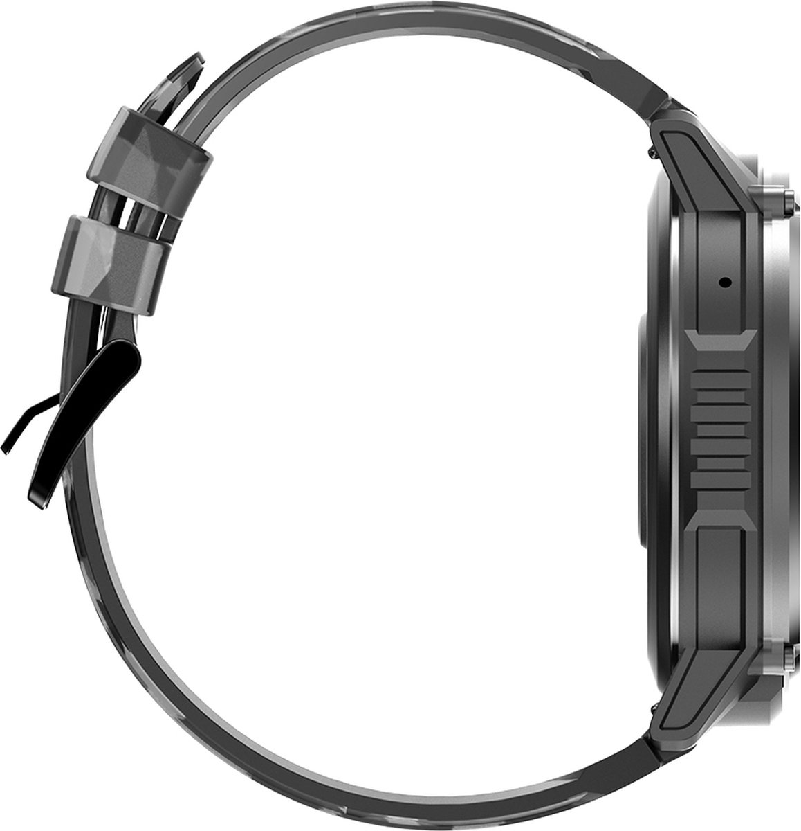 WizBay Premium Select 1.6inch Sport Smartwatch Alu Mat Zwart Army Band