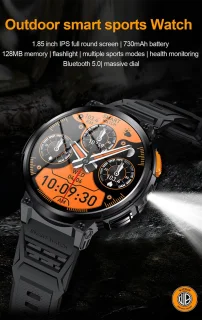 WizBay Premium Select 1.83" HD TFT Smartwatch Zwart