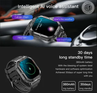 WizBay Premium Select 1.96 inch AMOLED Smartwatch Zilver Oranje