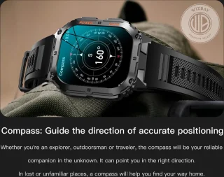 WizBay Premium Select 1.96 inch AMOLED Smartwatch Zilver Oranje