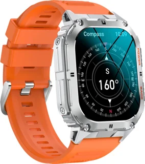 WizBay Premium Select 1.96 inch AMOLED Smartwatch Zilver Oranje