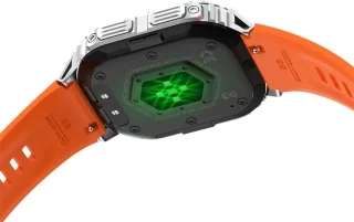 WizBay Premium Select 1.96 inch AMOLED Smartwatch Zilver Oranje