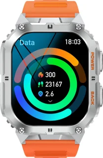 WizBay Premium Select 1.96 inch AMOLED Smartwatch Zilver Oranje