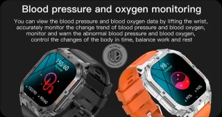 WizBay Premium Select 1.96 inch AMOLED Smartwatch Zilver Oranje