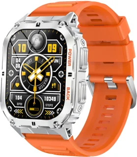 WizBay Premium Select 1.96 inch AMOLED Smartwatch Zilver Oranje
