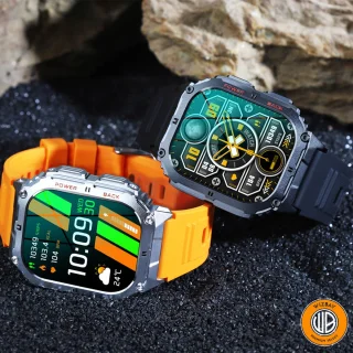 WizBay Premium Select 1.96 inch AMOLED Smartwatch Zilver Oranje