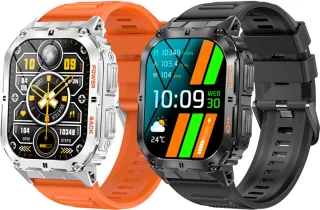 WizBay Premium Select 1.96 inch AMOLED Smartwatch Zilver Oranje