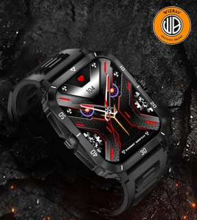 WizBay Premium Select 1.96 inch Smartwatch Zwart Oranje TPU Band