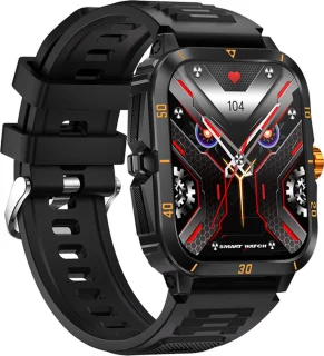 WizBay Premium Select 1.96 inch Smartwatch Zwart Oranje TPU Band